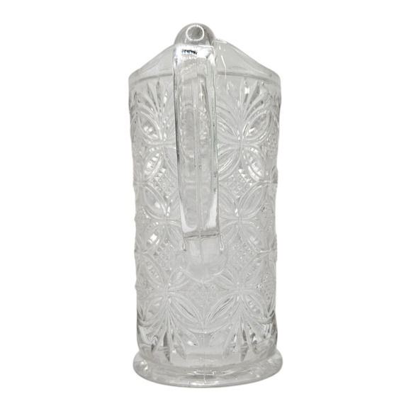 Vintage Pressed Glass Small Pitcher Daisy & Diamond Pattern EAPG Style 5.5” - Picture 4 of 7